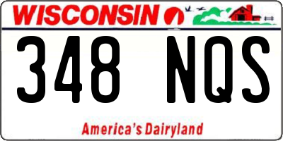 WI license plate 348NQS