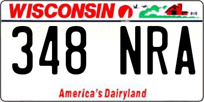 WI license plate 348NRA