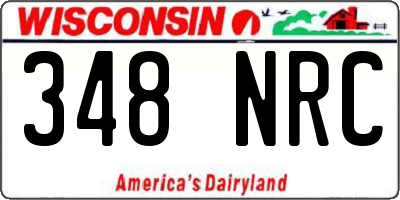 WI license plate 348NRC