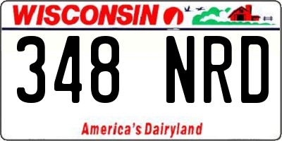 WI license plate 348NRD