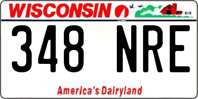 WI license plate 348NRE