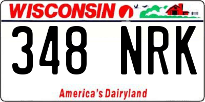 WI license plate 348NRK