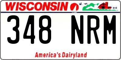 WI license plate 348NRM