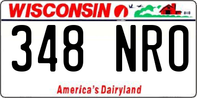 WI license plate 348NRO