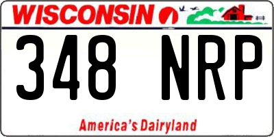 WI license plate 348NRP