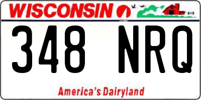WI license plate 348NRQ