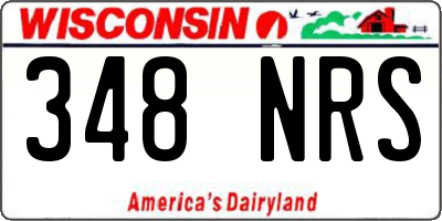 WI license plate 348NRS