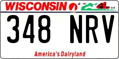 WI license plate 348NRV