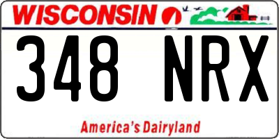 WI license plate 348NRX