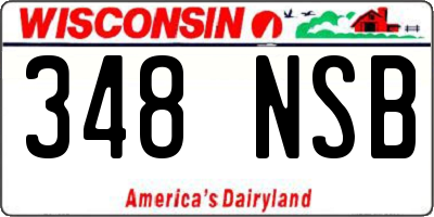 WI license plate 348NSB