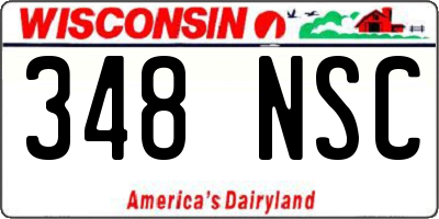 WI license plate 348NSC