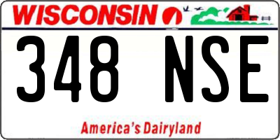 WI license plate 348NSE