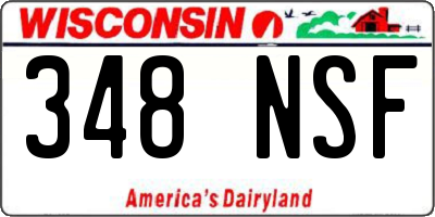 WI license plate 348NSF
