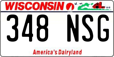 WI license plate 348NSG