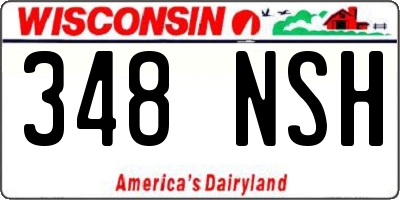 WI license plate 348NSH
