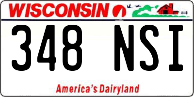 WI license plate 348NSI