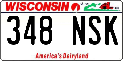WI license plate 348NSK