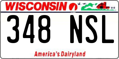 WI license plate 348NSL