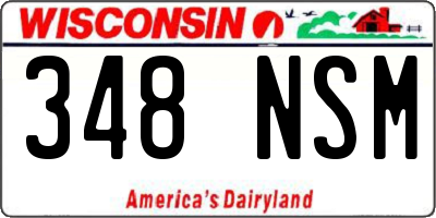 WI license plate 348NSM