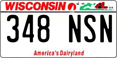 WI license plate 348NSN
