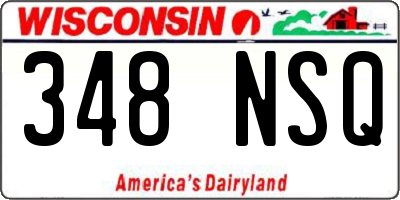 WI license plate 348NSQ