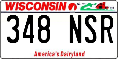 WI license plate 348NSR