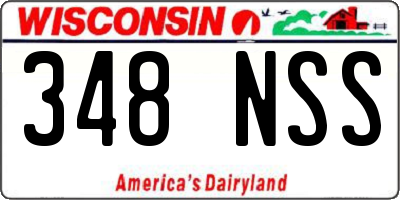 WI license plate 348NSS