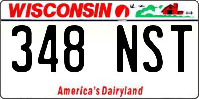 WI license plate 348NST
