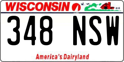 WI license plate 348NSW