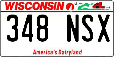 WI license plate 348NSX