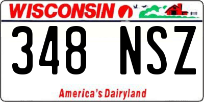 WI license plate 348NSZ