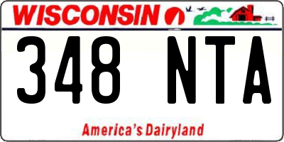 WI license plate 348NTA