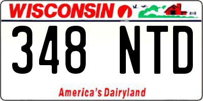 WI license plate 348NTD