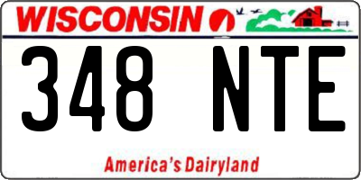WI license plate 348NTE