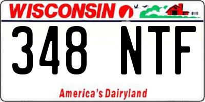 WI license plate 348NTF