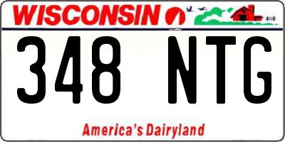 WI license plate 348NTG