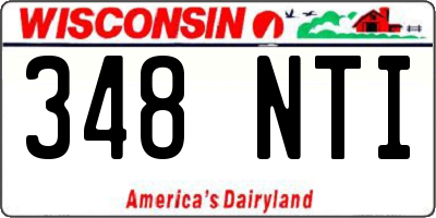WI license plate 348NTI