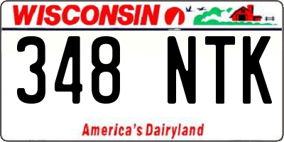 WI license plate 348NTK