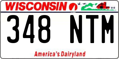 WI license plate 348NTM