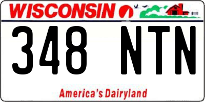 WI license plate 348NTN