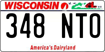 WI license plate 348NTO