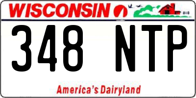 WI license plate 348NTP