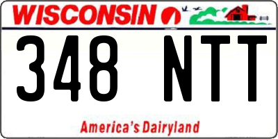 WI license plate 348NTT