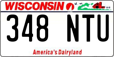 WI license plate 348NTU