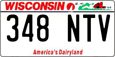 WI license plate 348NTV