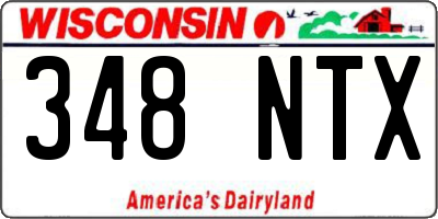 WI license plate 348NTX