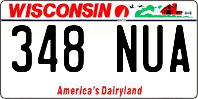 WI license plate 348NUA