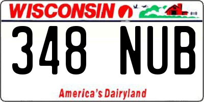 WI license plate 348NUB