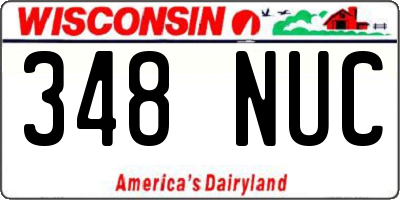 WI license plate 348NUC