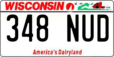 WI license plate 348NUD